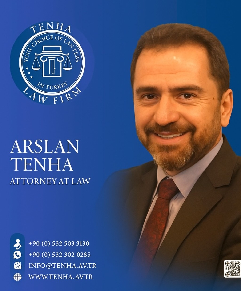 Av. Arslan Tenha, founder of Tenha Law Firm in Istanbul, expert Turkish lawyer for foreign investors and expats.